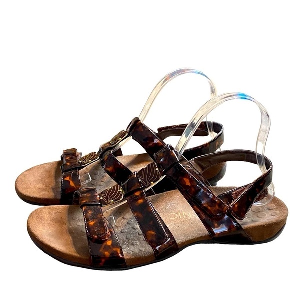 Vionic women’s 9 sandals tortoise amber brown sling back - Picture 10 of 13